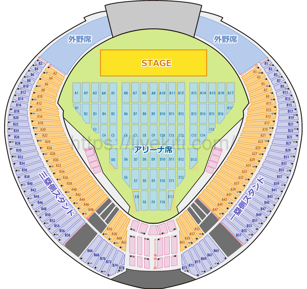埼玉県-メットライフドーム座席表